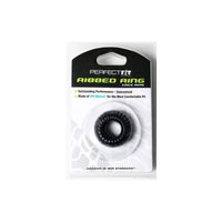 Perfect Fit Ribbed Cock Ring - Black
