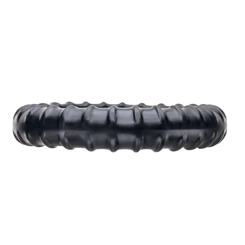 Perfect Fit Ribbed Cock Ring - Black