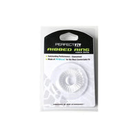Perfect Fit Ribbed Cock Ring - Clear