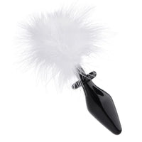 Tailz White Fluffer Bunny Tail Glass Anal Plug