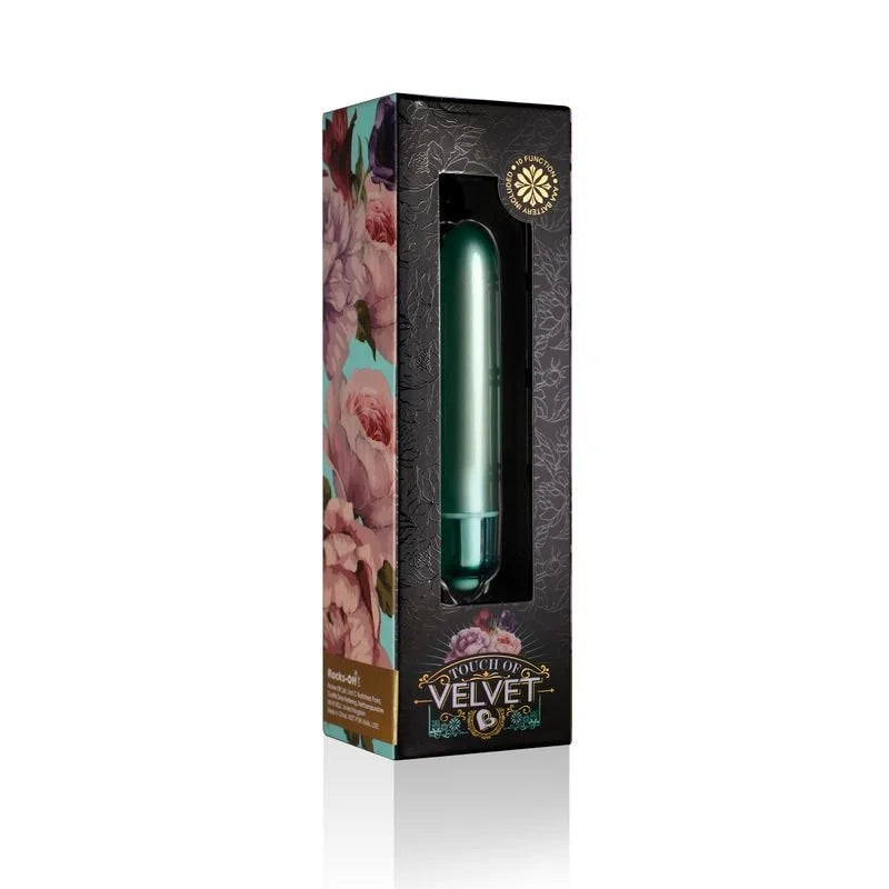 Rocks Off RO-90 Touch of Velvet Aqua Lily Vibrating Bullet - Aqua