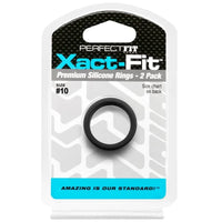 Perfect Fit Xact-Fit #10 1" 2 Pack Cock Ring - Black