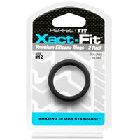 Perfect Fit Xact-Fit #12 1.2" 2 Pack Cock Ring - Black