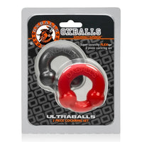 OxBalls Ultraballs Cock Rings 2 Pack - Red & Steel