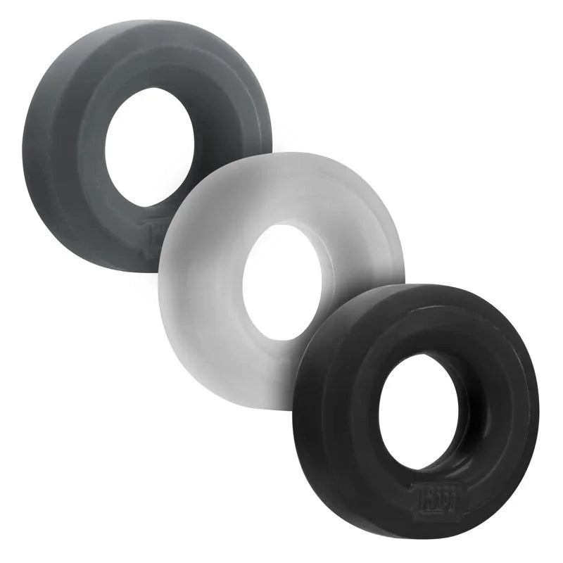 HUJ3 Cock Rings by Hunkyjunk 3 Pack - Grey