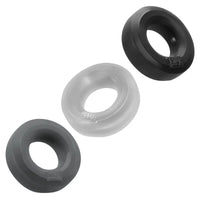 HUJ3 Cock Rings by Hunkyjunk 3 Pack - Grey