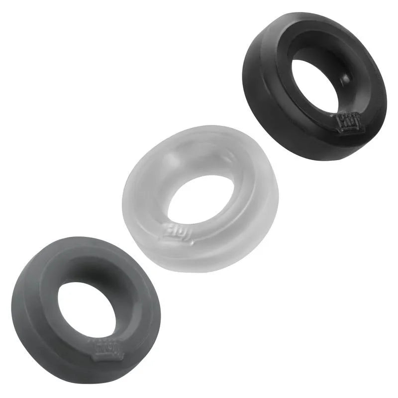 HUJ3 Cock Rings by Hunkyjunk 3 Pack - Grey