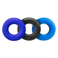 HUJ3 Cock Rings by Hunkyjunk 3 Pack - Blue