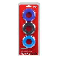 HUJ3 Cock Rings by Hunkyjunk 3 Pack - Blue
