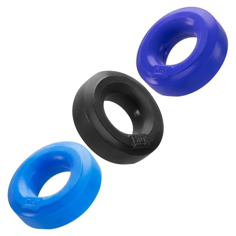 HUJ3 Cock Rings by Hunkyjunk 3 Pack - Blue