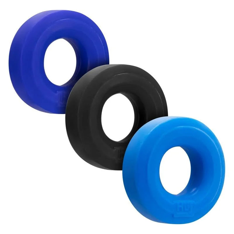HUJ3 Cock Rings by Hunkyjunk 3 Pack - Blue