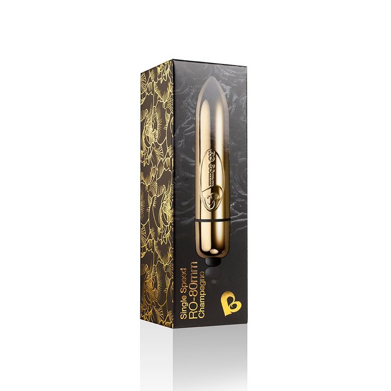 Rocks Off RO-80 Single Speed Bullet Champagne Gold Vibrating Bullet - Gold