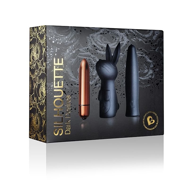 Rocks Off Silhouette Dark Desires Set Vibrating Bullet - Black