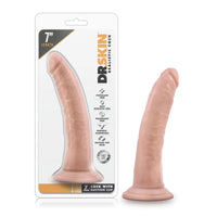 Dr Skin 7in Cock With Suction Cup Vanilla Cock Ring 7" - Vanilla