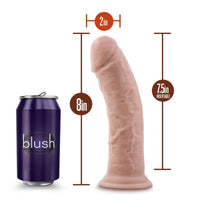 Dr Skin 8in Cock With Suction Cup Vanilla Cock Ring 8" - Vanilla