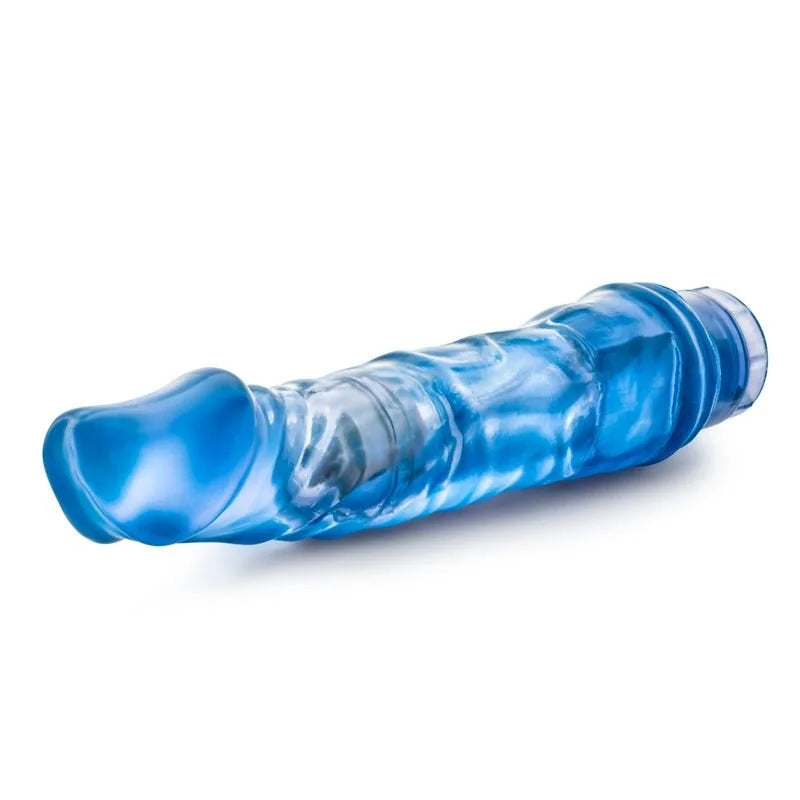 B Yours Vibe 6 Vibrating Dildo 9" - Blue