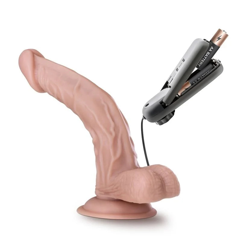 Dr Skin Dr Sean Vibrating Cock with Suction Cup Vanilla Prostate Massager 8" - Vanilla