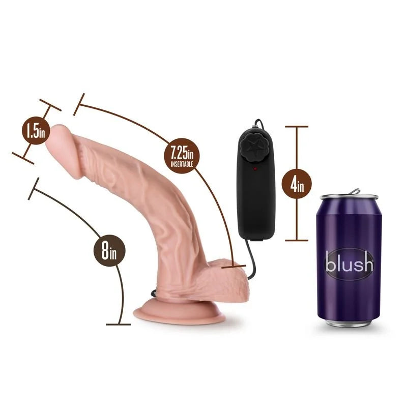 Dr Skin Dr Sean Vibrating Cock with Suction Cup Vanilla Prostate Massager 8" - Vanilla