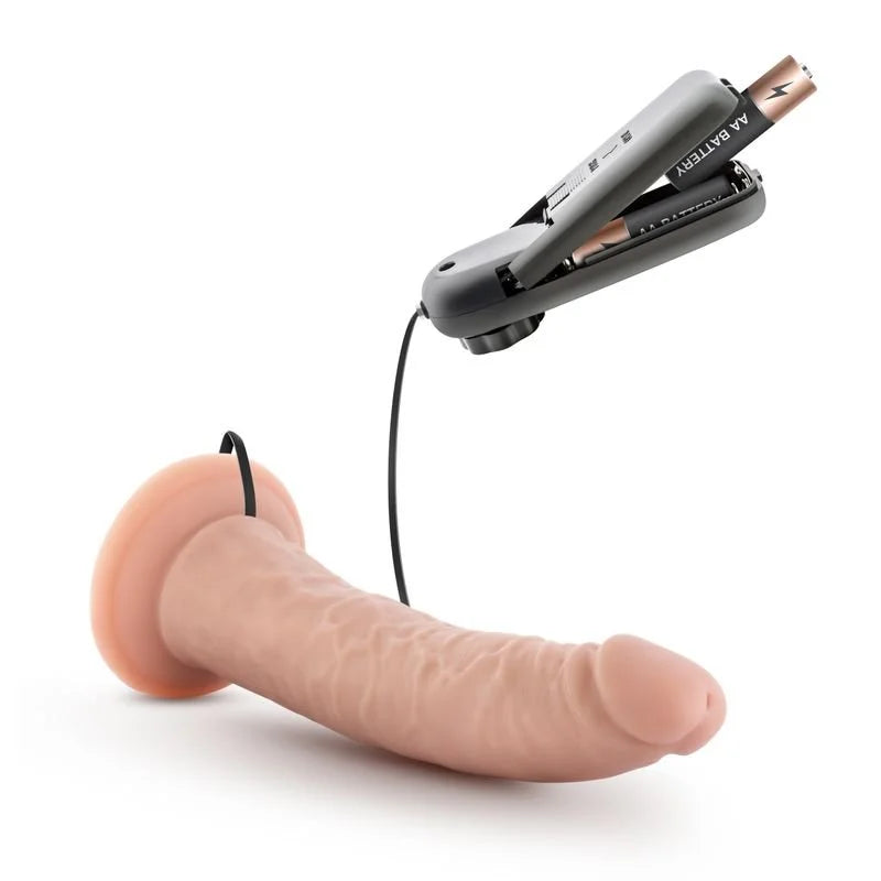 Dr Skin Dr Dave Vibrating Cock with Suction Cup Vanilla Vibrator 7" - Vanilla