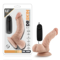 Dr Skin Dr Ken Vibrating Cock with Suction Cup Vanilla Prostate Massager 6.5" - Vanilla