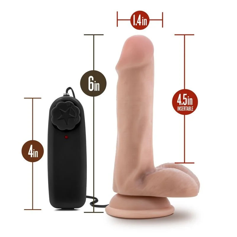 Dr Skin Dr Rob Vibrating Cock with Suction Cup Vanilla Vibrator 6" - Vanilla