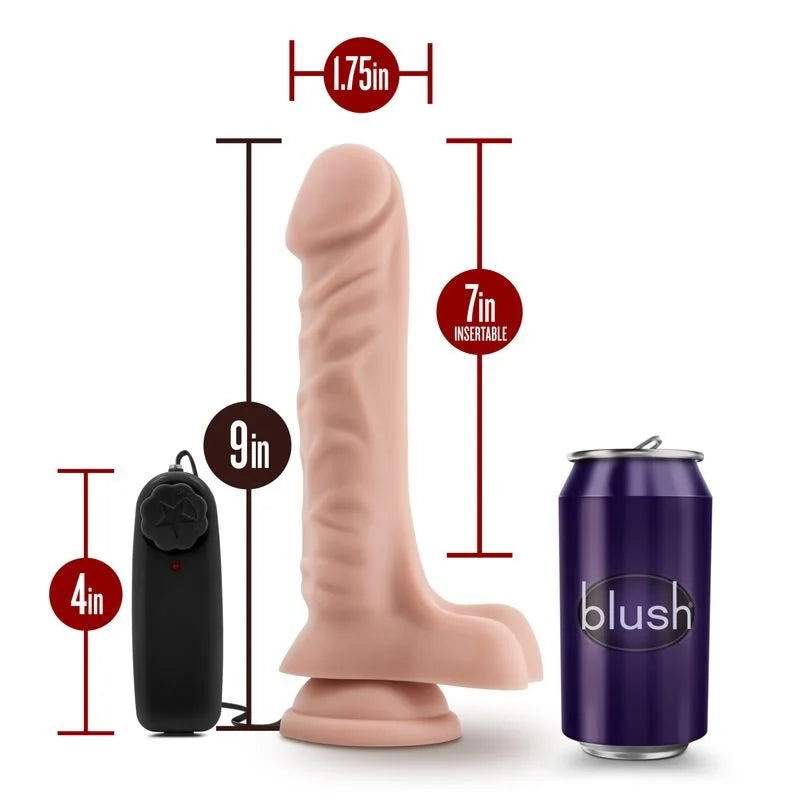 Dr Skin Dr James 9in Vibrating Cock with Suction Cup Vanilla Vibrator 9" - Vanilla