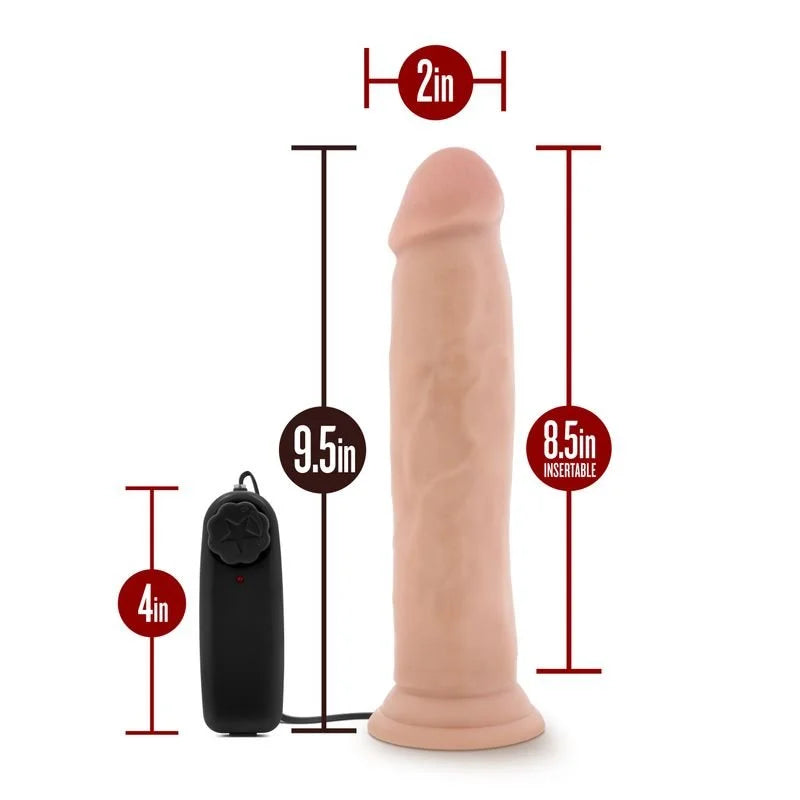 Dr Skin Dr Throb Vibrating Realistic Cock with Suction Cup Vanilla Vibrator 9.5" - Vanilla
