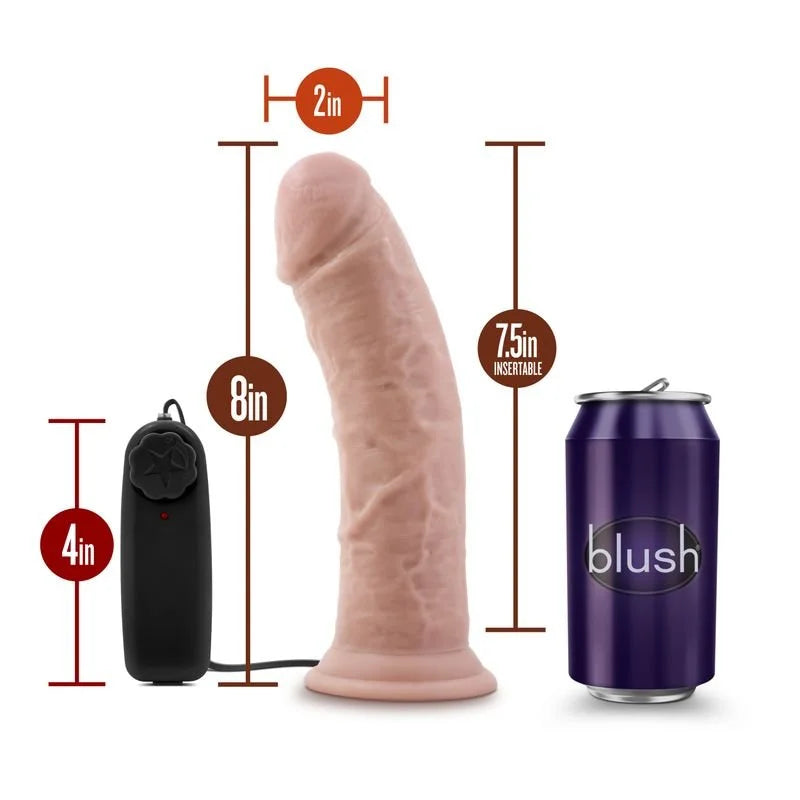 Dr Skin Dr Joe Vibrating Cock with Suction Cup Vanilla Vibrator 8" - Vanilla