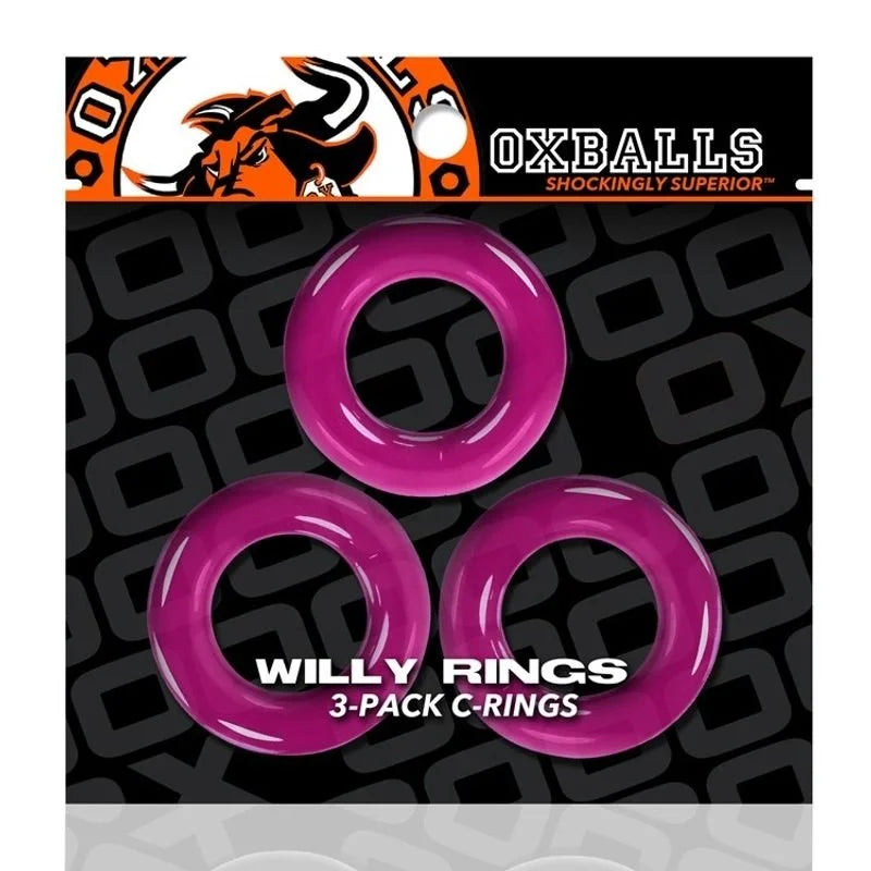 OxBalls Willy Rings Hot Pink Cock Ring - Pink