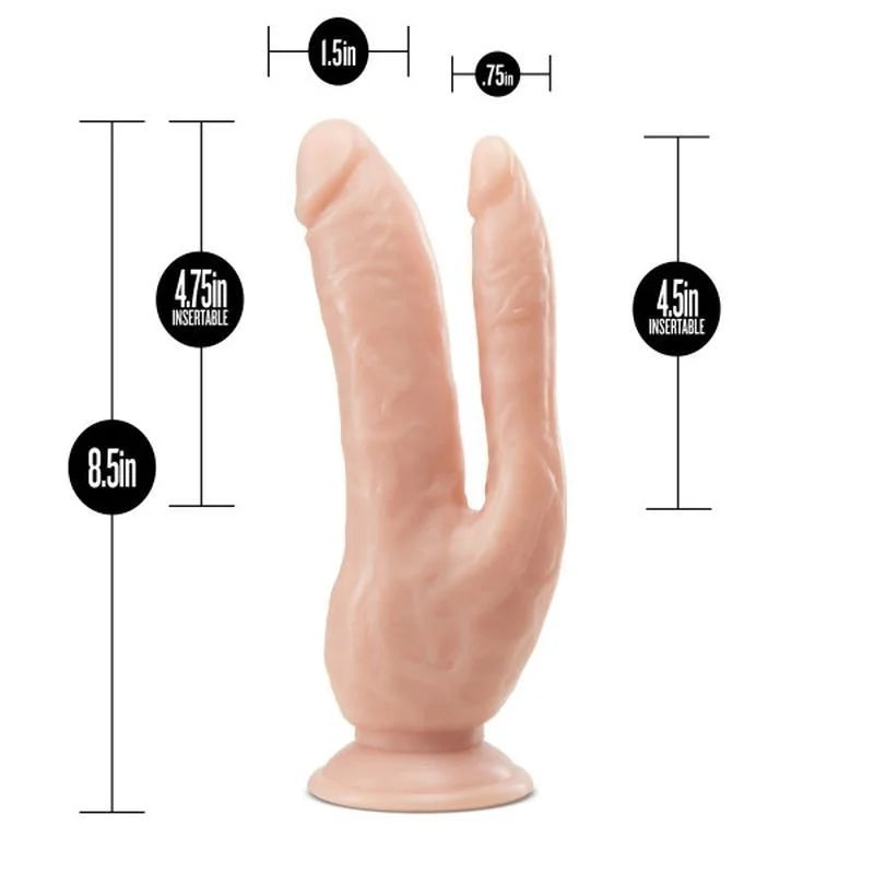 Dr Skin DP Cock Dildo 8" - Vanilla