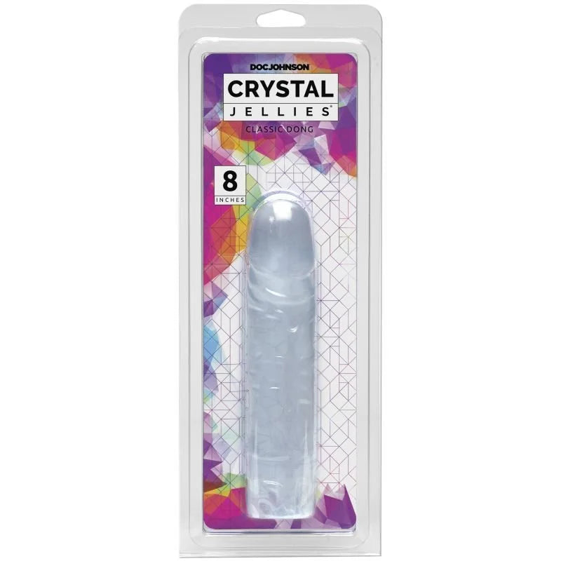 Crystal Jellies Classic Dildo 8" - Clear