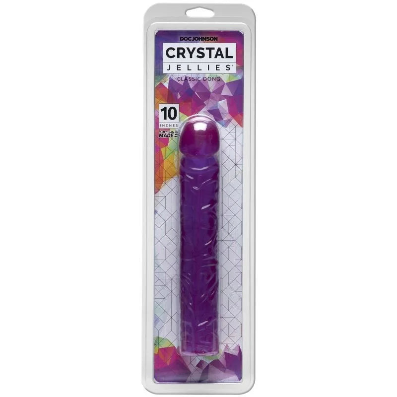 Crystal Jellies Classic Dildo 10" - Purple