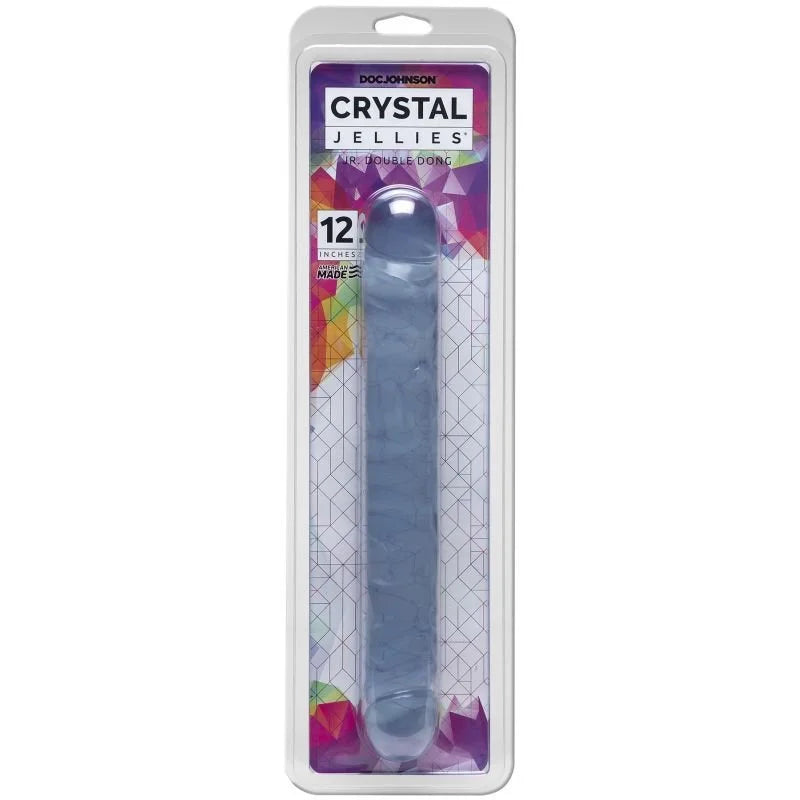 Crystal Jellies Jr. Double Dildo 12" - Clear