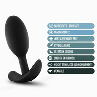 Anal Adventures Platinum Silicone Vibra Slim Plug - Medium