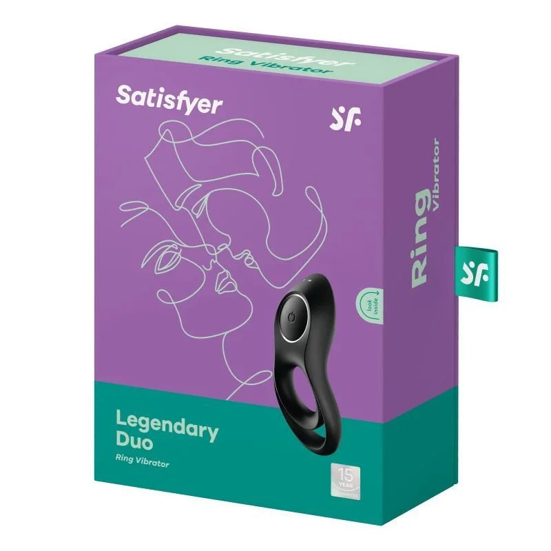 Satisfyer Legendary Duo Vibrating Couples Cock Ring - Black