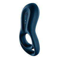 Satisfyer Epic Duo Vibrating Cock Ring with Bluetooth Connect App - Blue