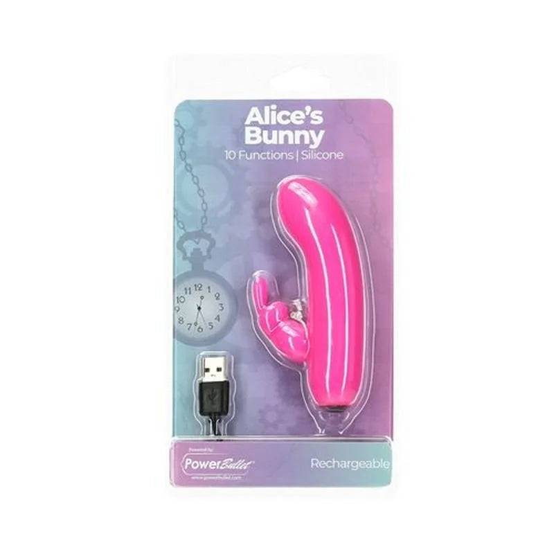 PowerBullet Alices Bunny Rechargeable Bullet Vibrator - Pink