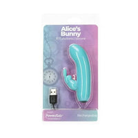 PowerBullet Alices Bunny Rechargeable Bullet Vibrator - Teal