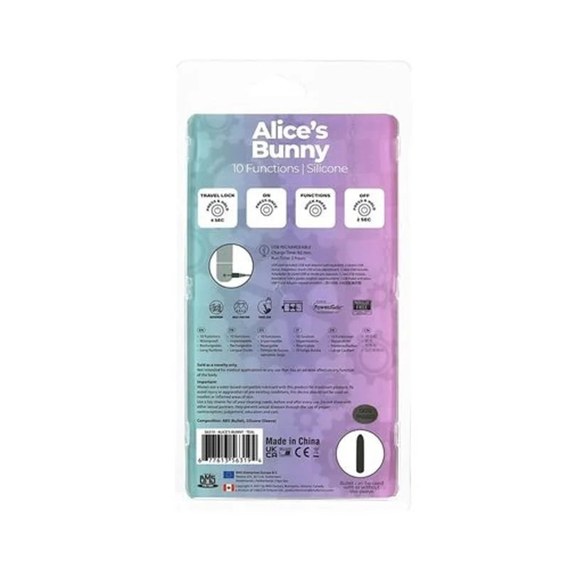 PowerBullet Alices Bunny Rechargeable Bullet Vibrator - Teal