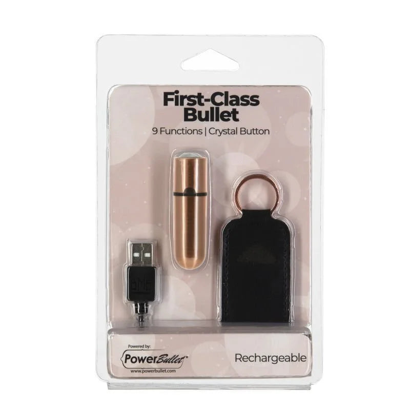 PowerBullet Power Bullet First Class 6cm Rechargeable w Crystal - Rose Gold