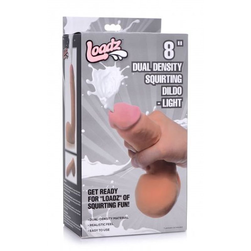 Loadz Dual Density Squirting Dildo w Balls Reservoir - 8"