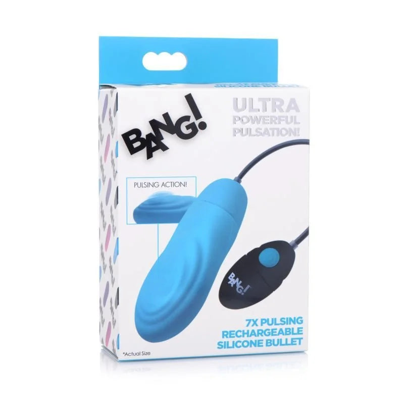 Bang  7X Pulsing Rechargeable Bullet - Blue