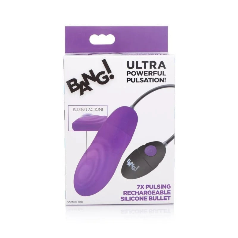 Bang 7X Pulsing Rechargeable Vibrating Bullet - Purple