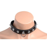 Master Series Bling Vixen Leather Choker w Rhinestones - Clear