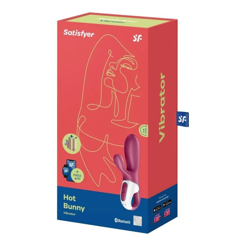 Satisfyer Hot Bunny Connect App Warming Vibrator Rabbit Vibrator - Burgundy
