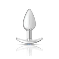 Cheeky Charms Silver Anchor Butt Plug  w Clear and Teal Jewel Kit  - Silver