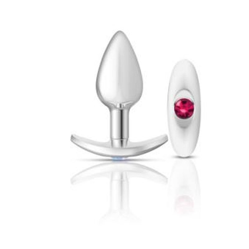 Cheeky Charms Silver Anchor Butt Plug  w Clear and Teal Jewel Kit  - Silver