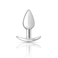 Cheeky Charms Silver Anchor Butt Plug w Clear and Pink Jewel Kit  - Silver