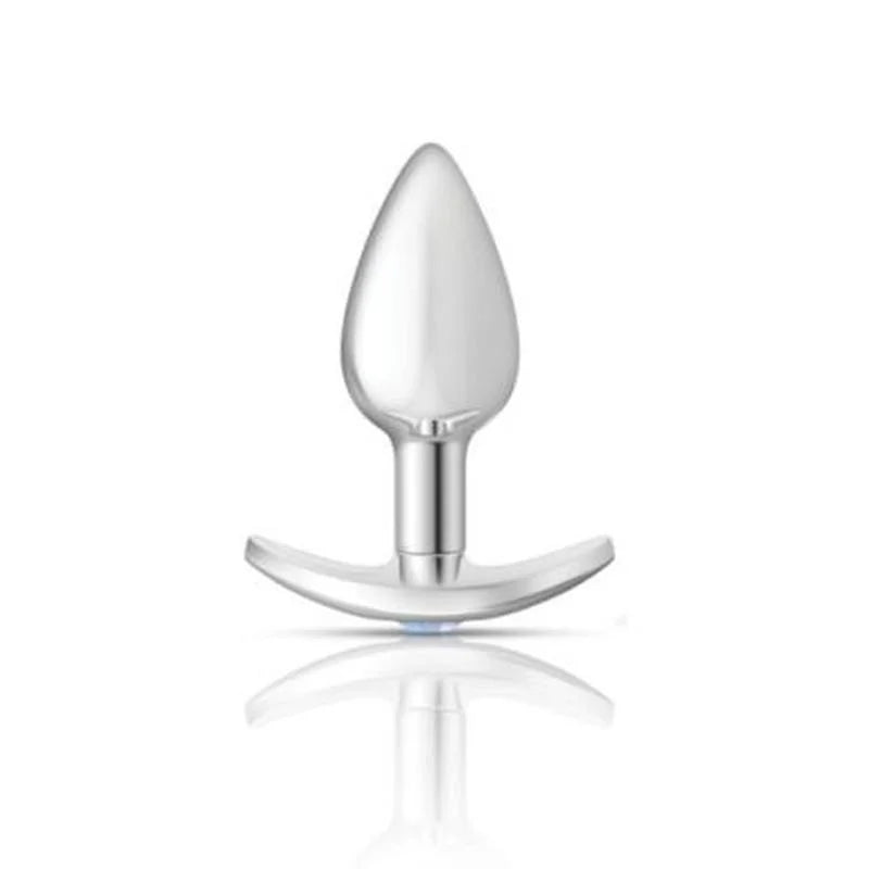 Cheeky Charms Silver Anchor Butt Plug w Clear and Pink Jewel Kit  - Silver