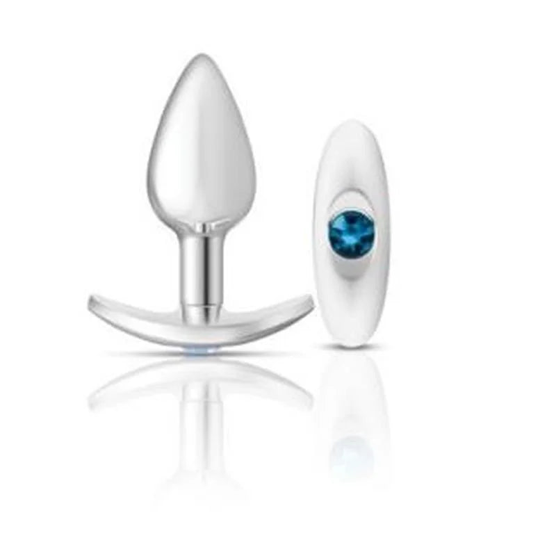 Cheeky Charms Silver Anchor Butt Plug w Clear and Pink Jewel Kit  - Silver